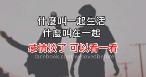Read more about the article 什麼叫一起生活，什麼叫在一起。